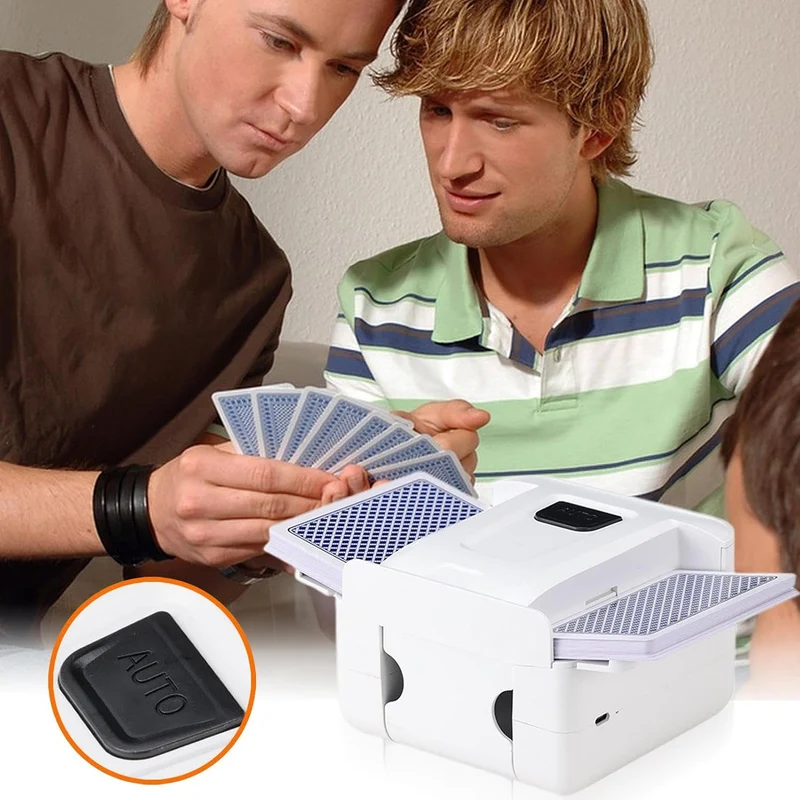 Shuffle-Maschine Automatisch Elektrisch Leise Wiederaufladbar Weiss, Weiss