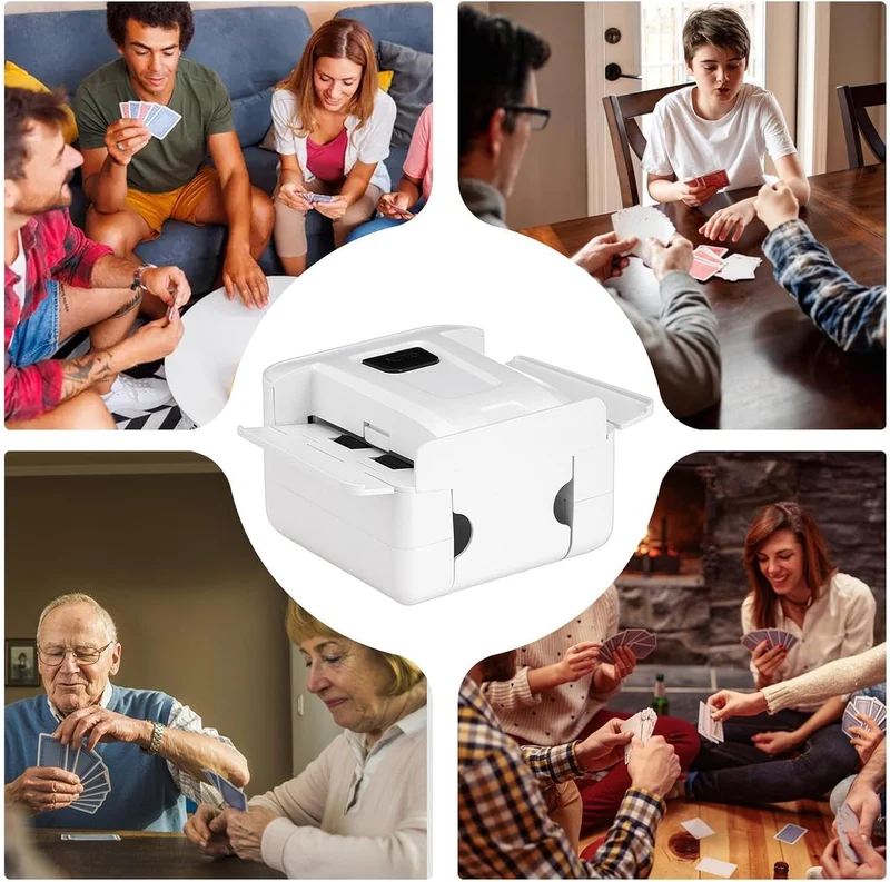 Shuffle-Maschine Automatisch Elektrisch Leise Wiederaufladbar Weiss, Weiss