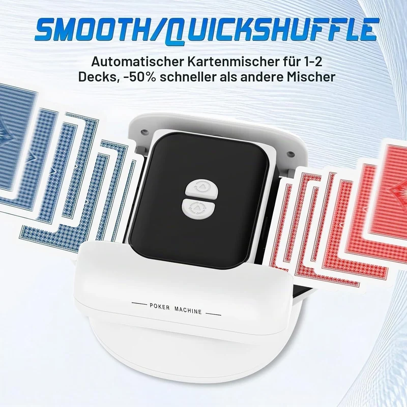 Automatischer Kartenmischer, Kartenmischmaschine Elektrisch mit 3000mAh wiederaufladbarer eingebaute
