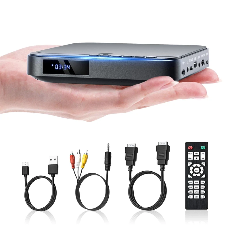 DESOBRY DVD Player HDMI für Fernseher, HD 1080P, Regionalcodefrei neues Schwarz, neues Schwarz