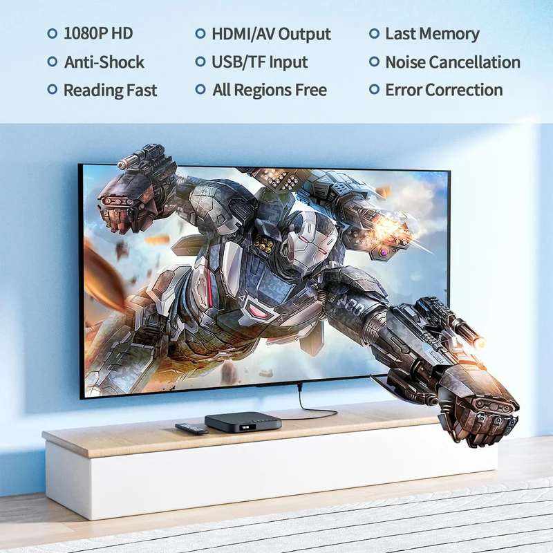 DESOBRY DVD Player HDMI für Fernseher, HD 1080P, Regionalcodefrei neues Schwarz, neues Schwarz