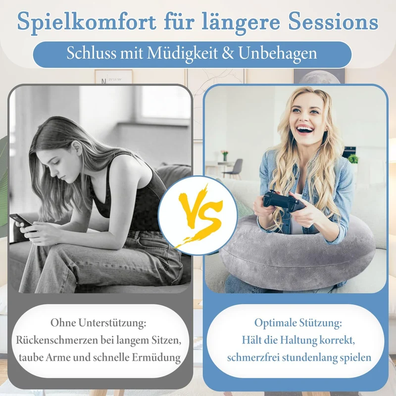 Strickkissen zur Unterstützung, Häkelkissen Stützkissen, Ergonomisches Gaming Kissen, Reading Pillow