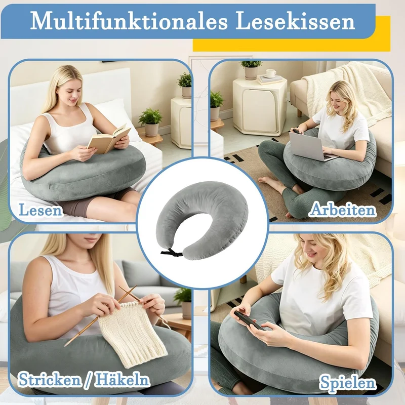 Strickkissen zur Unterstützung, Häkelkissen Stützkissen, Ergonomisches Gaming Kissen, Reading Pillow