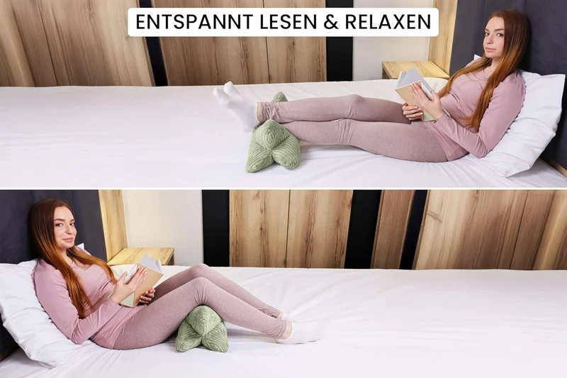 Amilian Leseknochen Knochenkissen ca. 44x22 cm – Nackenkissen zum Lesen & Entspannen – Buch- und Tab