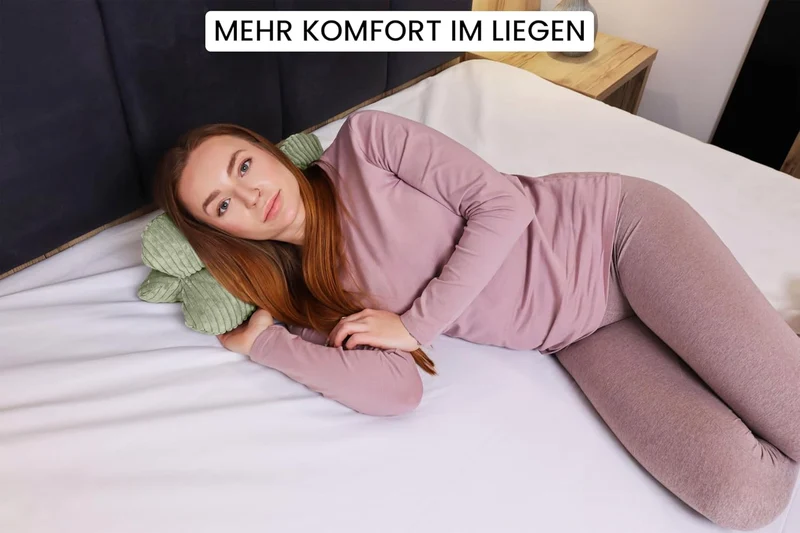 Amilian Leseknochen Knochenkissen ca. 44x22 cm – Nackenkissen zum Lesen & Entspannen – Buch- und Tab