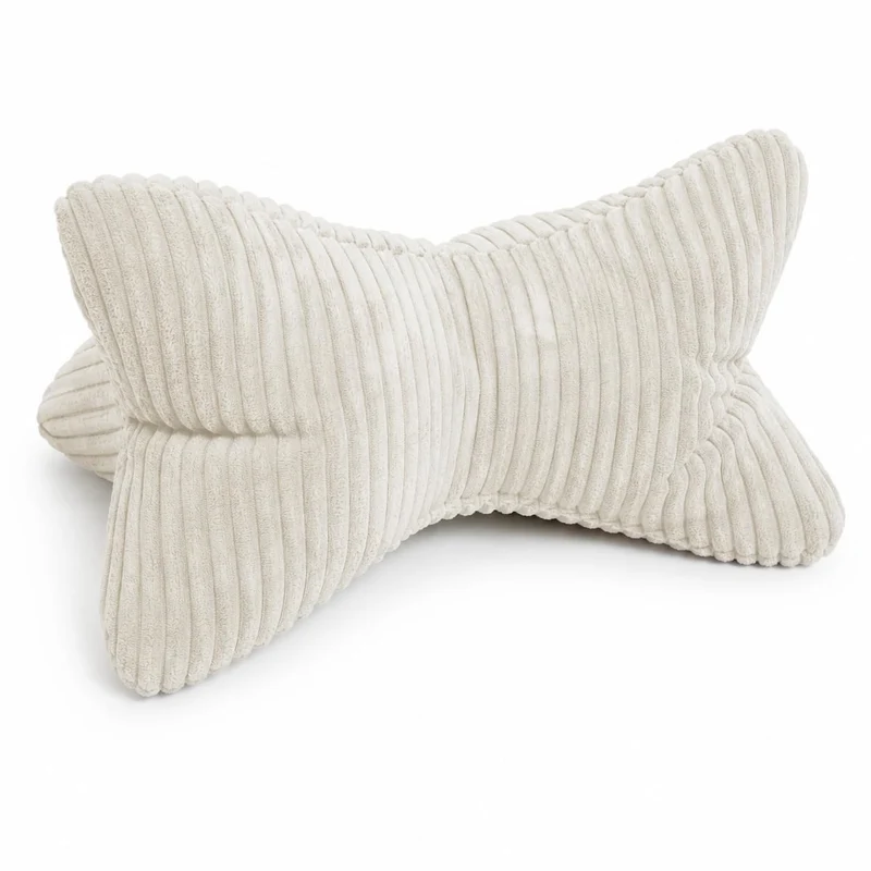 ReWu Shara Leseknochen Beige 42 x 22 cm [Cordoptik] Nackenkissen, Beige