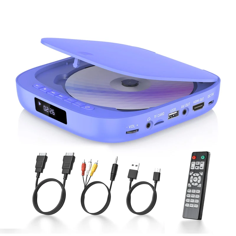 Desobry MINI DVD Player, DVD Player für Fernseher TV 1080P Region Free mit HDMI/RCA-Kabel und Fernst