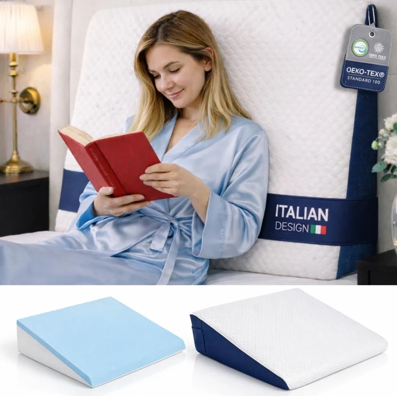 Ritalia® REFLUXKISSEN Erwachsene 90x65x20 cm zur MATRATZENERHÖHUNG mit Gel-Schaum | LESEKISSEN Bett