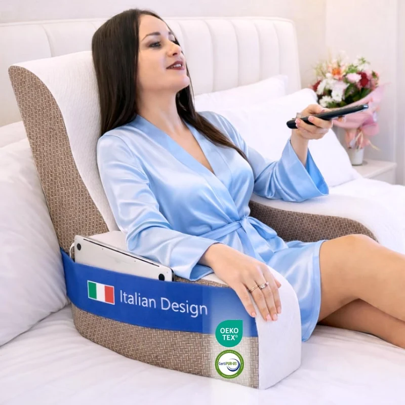 Ritalia Lesekissen für Bett und Sofa Ergonomisches Rückenkissen zum Lesen und Fernsehen – Stabile Rü
