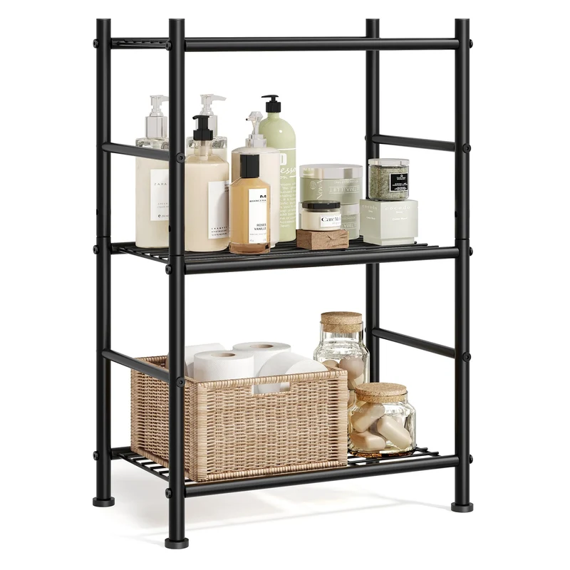 SONGMICS Standregal aus Stahl, 3 Ebenen, 40 x 30 x 77,5 cm 3 Ebenen (30 x 40 cm), 3 Ebenen (30 x 40