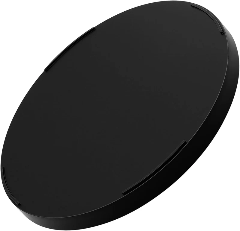 4 Stück Deko Tablett rund, Serviertablett 30 x 30 x 2,3 cm PP‑Kunststoff Schwarz rutschfest, Servier