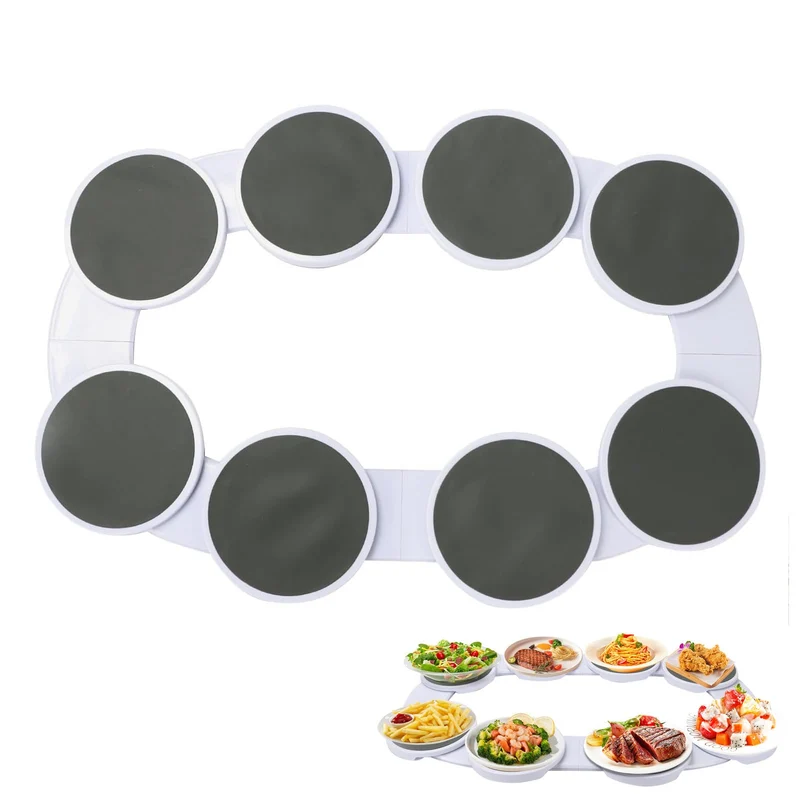 Drehbares Tablett für Esstisch, 360° Drehbare Servierplatte für 8 Tabletts Lazy Susan Drehteller für