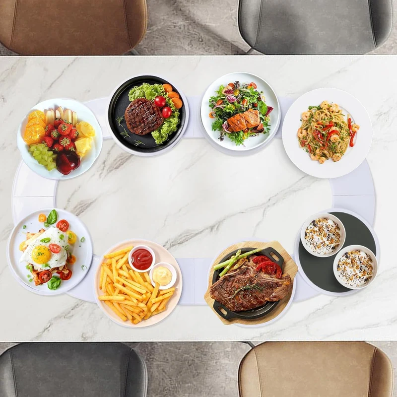 Drehbares Tablett für Esstisch, 360° Drehbare Servierplatte für 8 Tabletts Lazy Susan Drehteller für