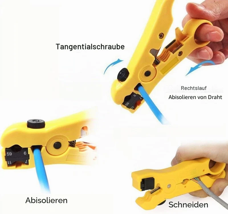 Koaxialkabel Crimpzange Set für RG6/RG59 mit 20 F-Steckern Crimpzange Set RG6/RG59, Crimpzange Set R