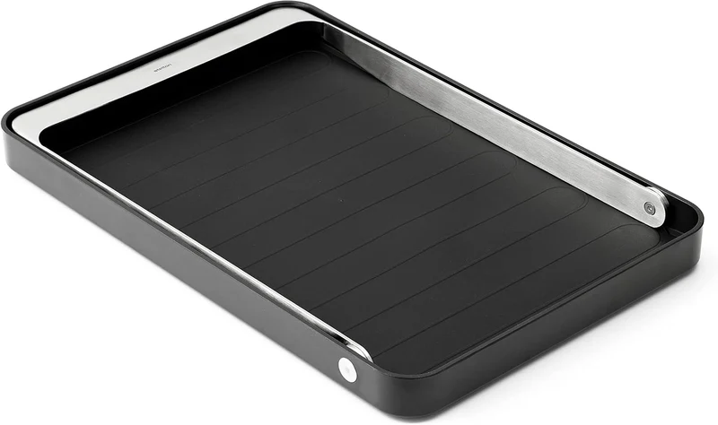 Stelton Serviertablett Take Away - Minimalistisches Tablett mit klappbarem Griff, Rutschfester Gummi