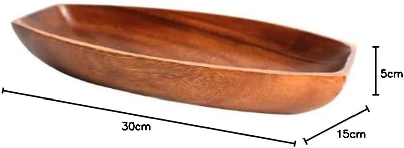 Premier Housewares Kora Servierplatte, Akazienholz, längliche 5 x 30 x 15 cm Oval, 5 x 30 x 15 cm Ov