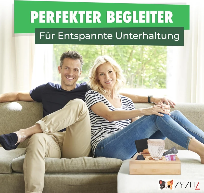 Couchbar Snackbox Sofatablett inkl. Geschenkbox – Kompaktes Couch Bar Snackbar Butler aus hochwertig