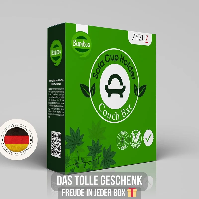 Couchbar Snackbox Sofatablett inkl. Geschenkbox – Kompaktes Couch Bar Snackbar Butler aus hochwertig