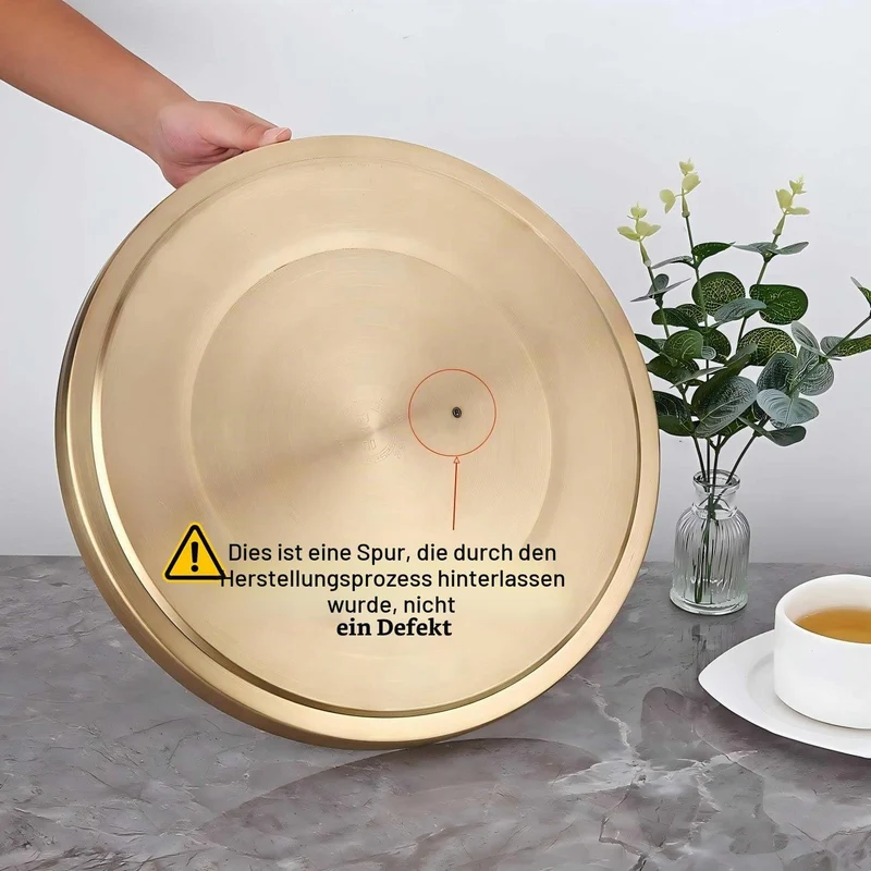 32cm grosse Serviertablettt,18/8 Doppelwandige aus Edelstahl,robuste grosse Servierplatten,Splitter-