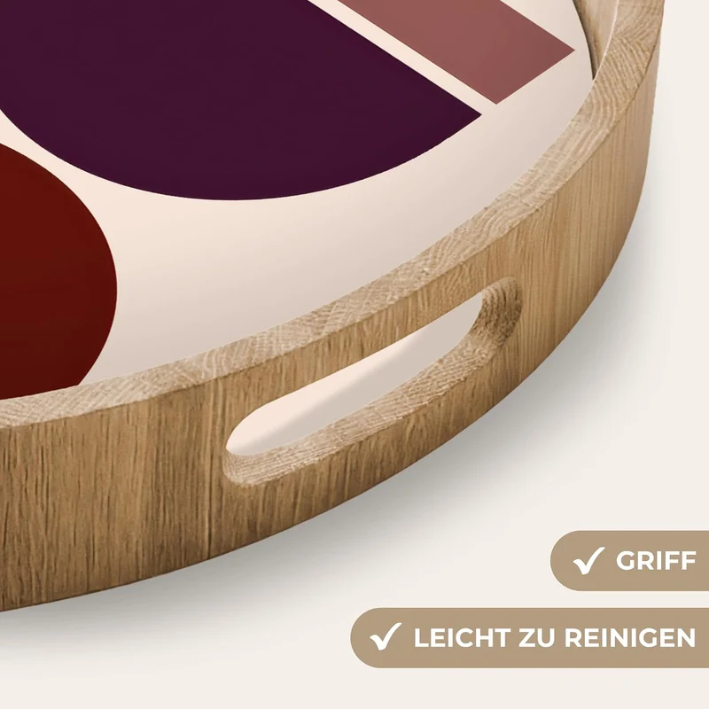 Tablett Serviertablett rutschfest Griff Küchentablett Sanduhr - Symmetrisch 40 cm, Sanduhr - Symmetr