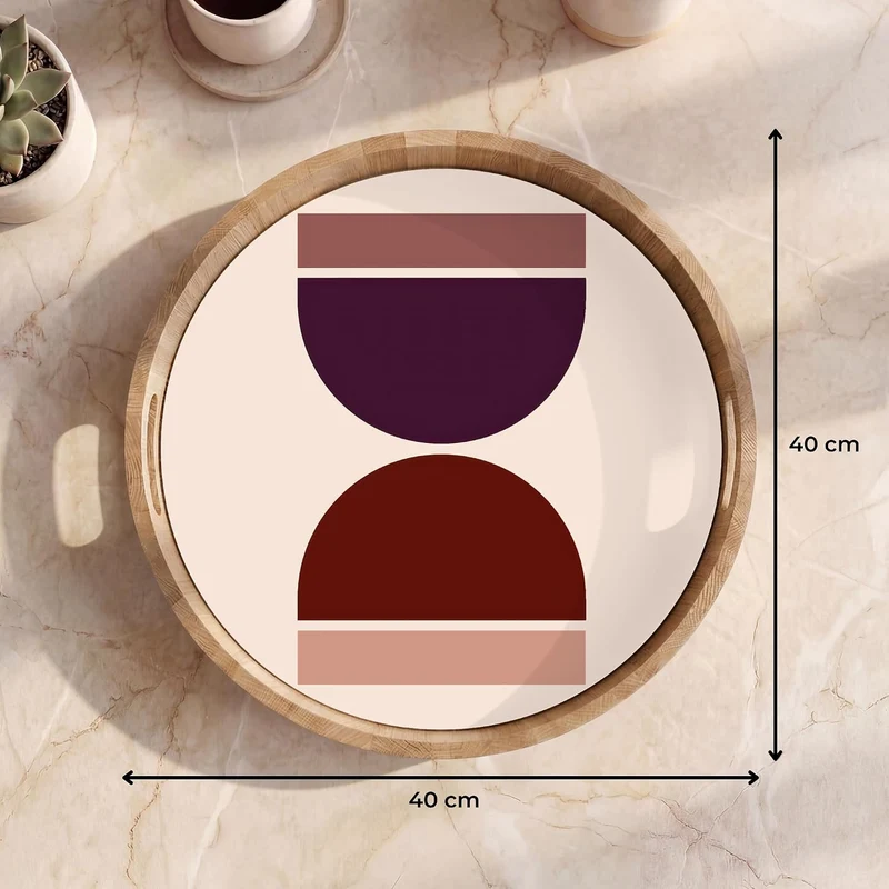 Tablett Serviertablett rutschfest Griff Küchentablett Sanduhr - Symmetrisch 40 cm, Sanduhr - Symmetr