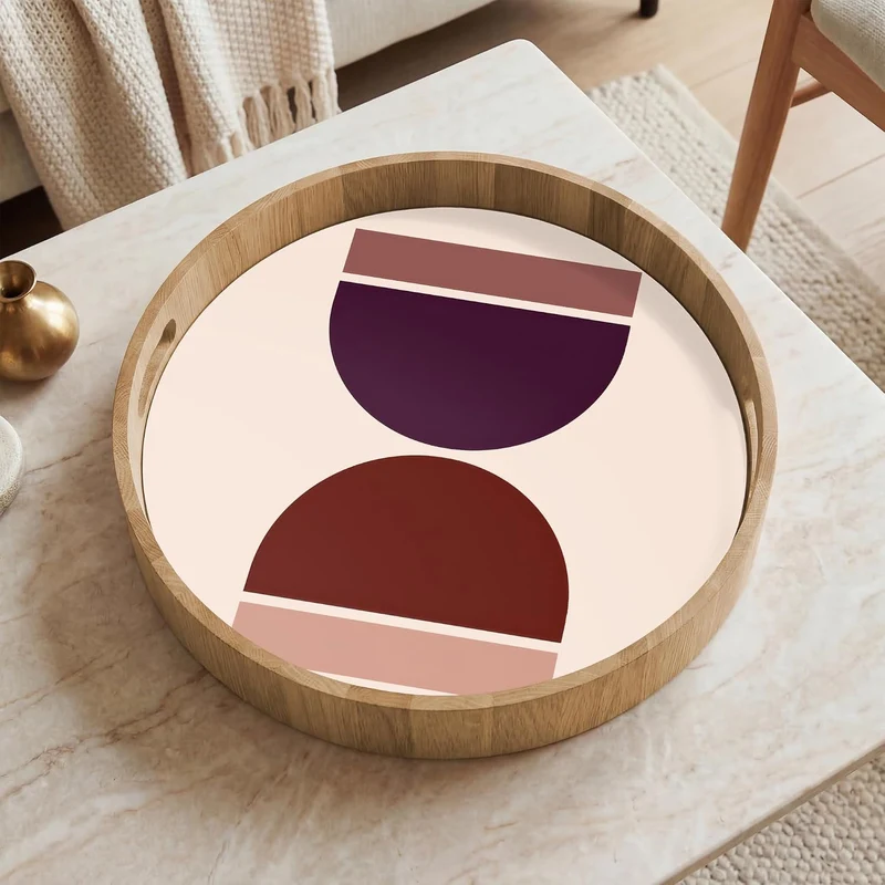 Tablett Serviertablett rutschfest Griff Küchentablett Sanduhr - Symmetrisch 40 cm, Sanduhr - Symmetr