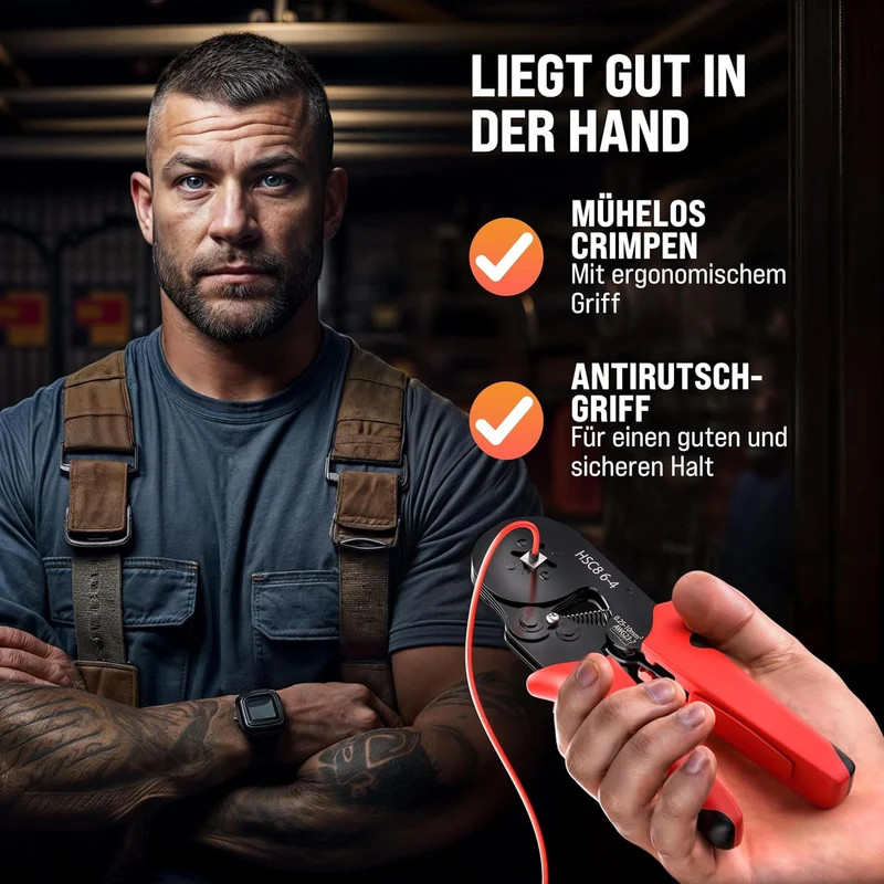 MONZANA® Crimpzange 0,25-10mm² 2000 Aderendhülsen Set elektrische Steckverbinder Aufbewahrungstasche
