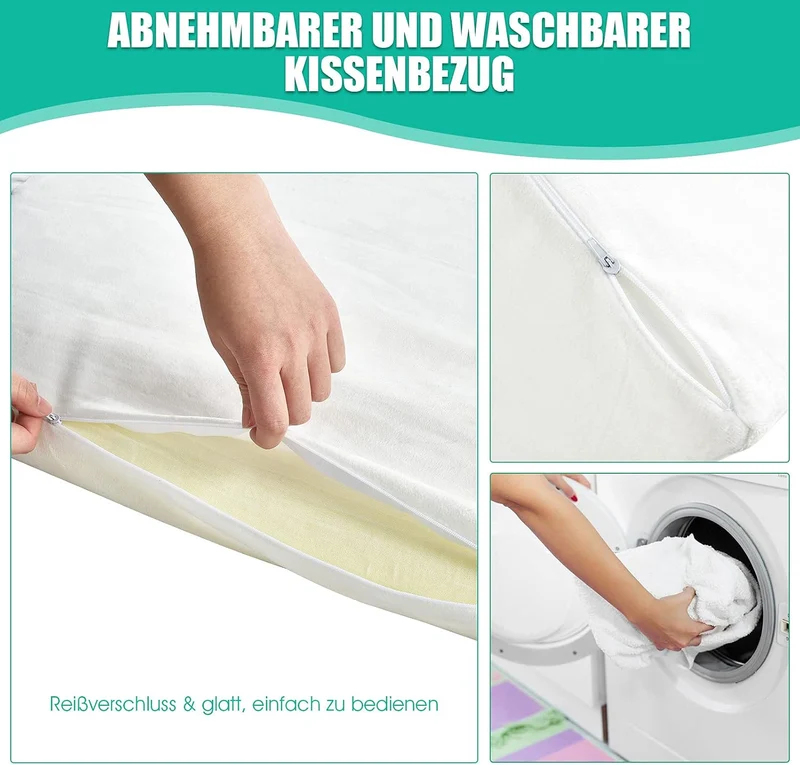 GOPLUS Keilkissen für Bett Lesekissen Bücherkissen zum Relaxen, Memory Foam Bezug Waschbar, Beinkiss