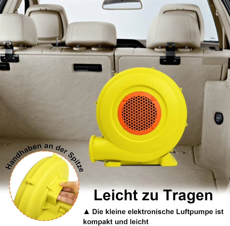 FIVMEN 450W Elektrische Gebläse Luftpumpe für Hüpfburg Luftgebläse Ventilator Turbolüfter mit Griff