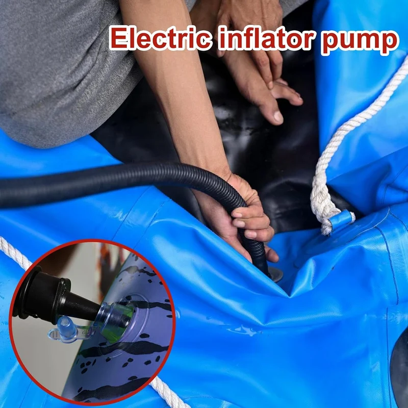 Elektrische Luftpumpe, 600W Elektrische Pumpe, Tragbare Aufblaspumpe mit 4 Luftdüse Aufblasschlauch,
