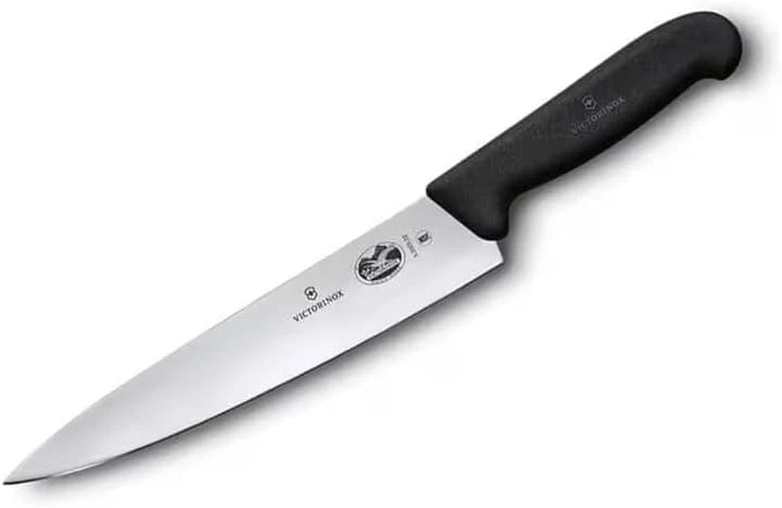 Victorinox Fibrox Kochmesser, Breites Universalmesser für Fleisch, Fisch, Gemüse und Kräuter, 22 cm,