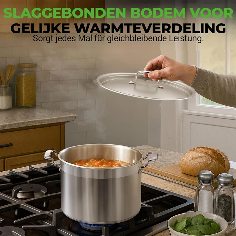 Nutrichef 8L Suppentopf, Kochtopf Gross 32.5cm, Kochtopf Induktion, Cooking Pot- für Eintöpfe & Supp
