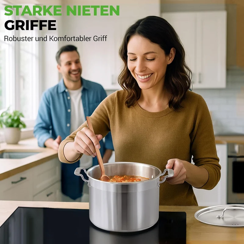 Nutrichef 8L Suppentopf, Kochtopf Gross 32.5cm, Kochtopf Induktion, Cooking Pot- für Eintöpfe & Supp