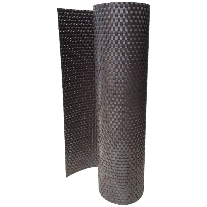 workingHOUSE Balkon Sichtschutz Meterware 70 cm – Polyrattan Balkonverkleidung in Dunkelbraun, wette