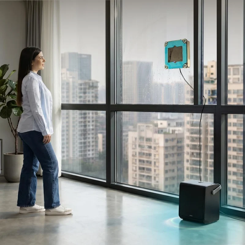 Cecotec Fensterputzroboter Conga Windroid W100 Station. Akku-Station für 120 Min. Laufzeit, Automati