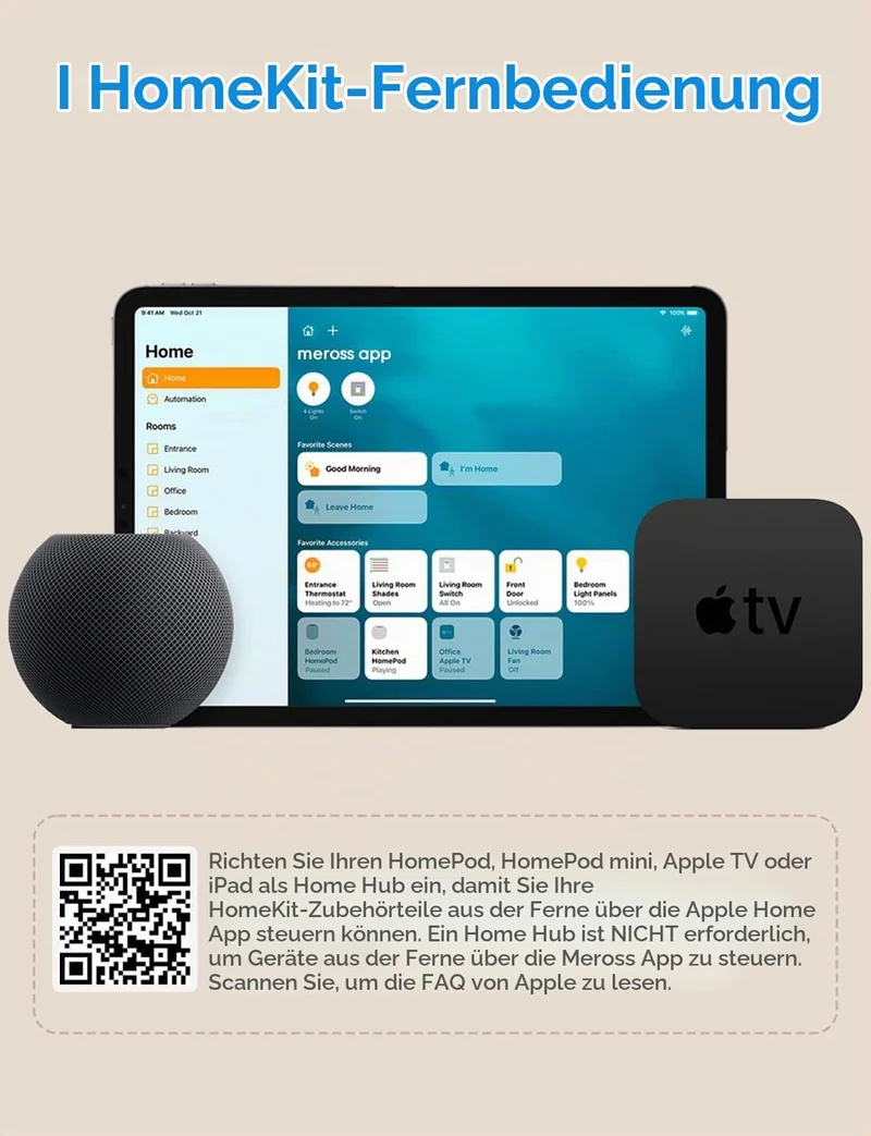 Meross Smart Wassermelder WLAN Wasseralarm 3St. für HomeKit, Wassersensor mit Hub kompatibel mit App