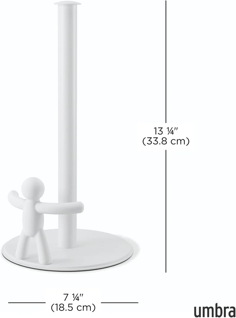 Umbra Buddy Küchenrollenhalter Weiss stehend, Zewa Rollenhalter und Papierrollenhalter für Küchentüc