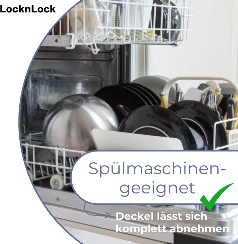 LocknLock PP Classic Küchen Caddy mit Klappdeckel | 5L | 25,7 x 15,7 x 19,1 cm | Vorratsdose Schüttd
