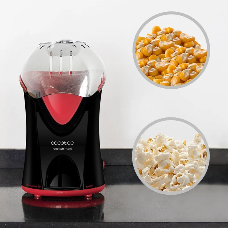 Cecotec Popcorn-Maschine mit Konvektion Fun&Taste Pop Corn. Popcorn-Maschine mit 1200W, abnehmbarem