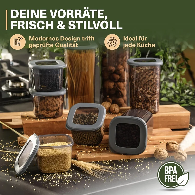 Viwares Vorratsdosen mit Deckel Luftdicht, 6er Vorratsbehälter Set BPA-Frei, Vorratsdose zur Müsli M