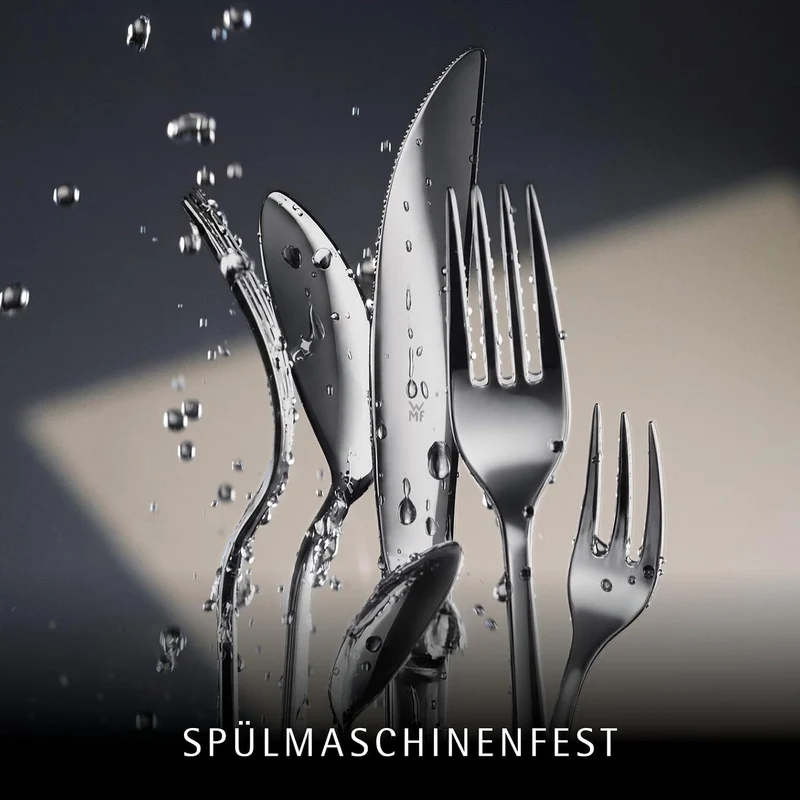 WMF Philadelphia Besteck Set 6 Personen, 30 teilig, Monobloc-Messer, Cromargan Edelstahl poliert, gl
