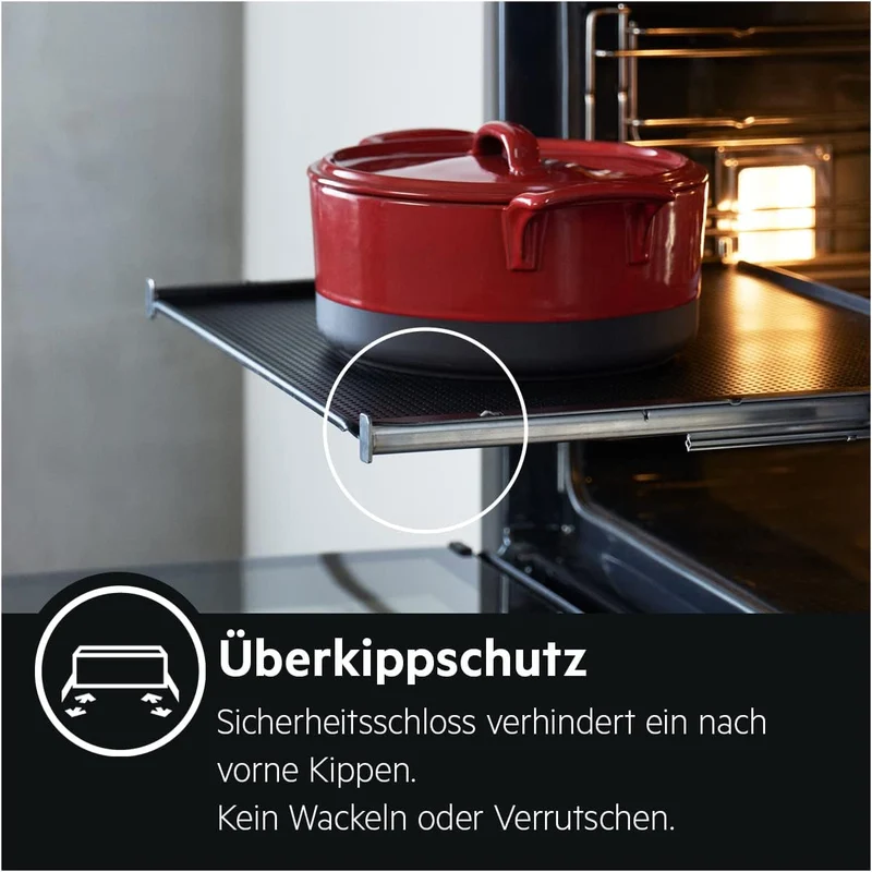 AEG Vollauszug 1-fach TR1LFSTV / Sicherheitsstopp / Edelstahl Single, Single