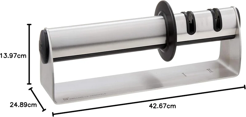 ZWILLING TWINSHARP Duo Handmesserschärfer, Edelstahl, 24,1 cm Edelstahl Messerschärfer, Edelstahl Me