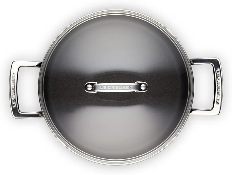 Le Creuset Aluminium-Antihaft Fleischtopf mit Glasdeckel, Ø 24 cm, Für alle Herdarten inkl. Induktio