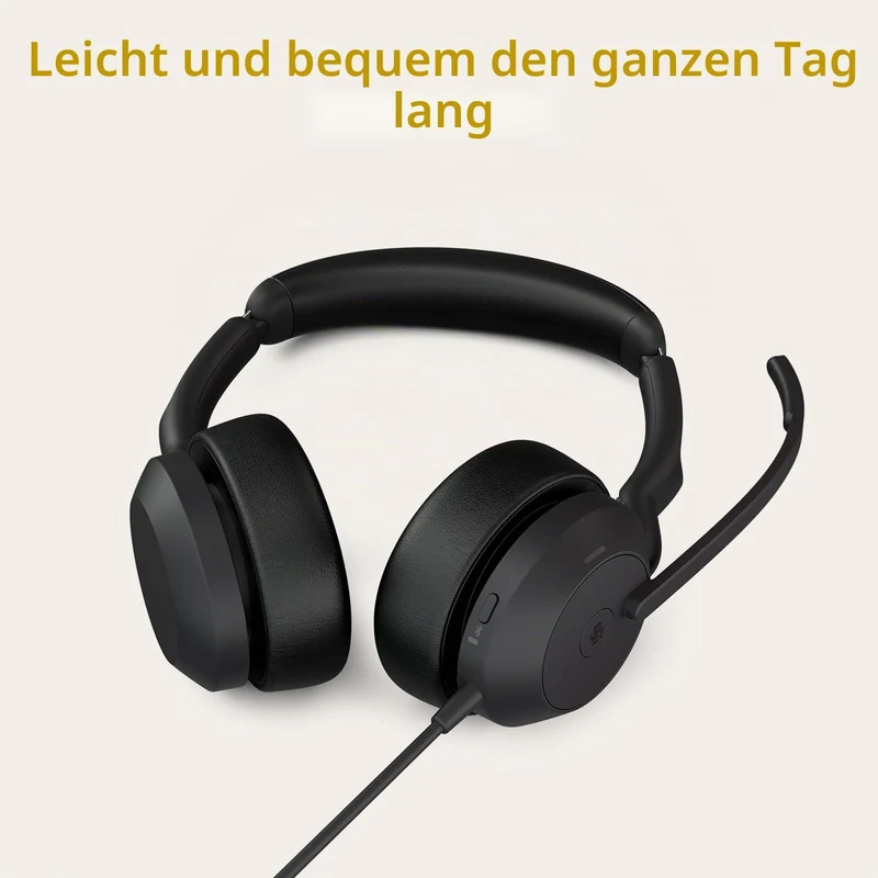 Jabra Evolve2 50 - Kabelgebundenes Stereo-Headset mit Jabra Air Comfort - Mikrofone mit aktiver Gerä