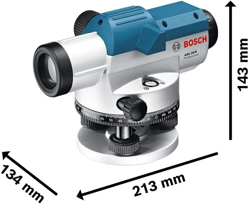 Bosch GOL 26 D Professional Optisches Nivelliergerät im Transportkoffer mit Stativ BT 160 Profession
