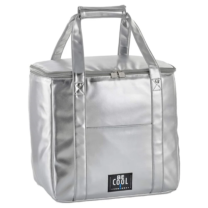 Be Cool Sehr grosse City Kühltasche in Silber XL Silber 37 x 26 x 36cm, 36 L Volumen mit Breiten Tra