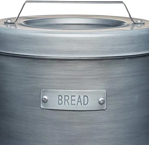KitchenCraft Industrial Kitchen Brotdose, Metall, Brot und Brötchenbehälter, Luftdicht, Deckel mit G
