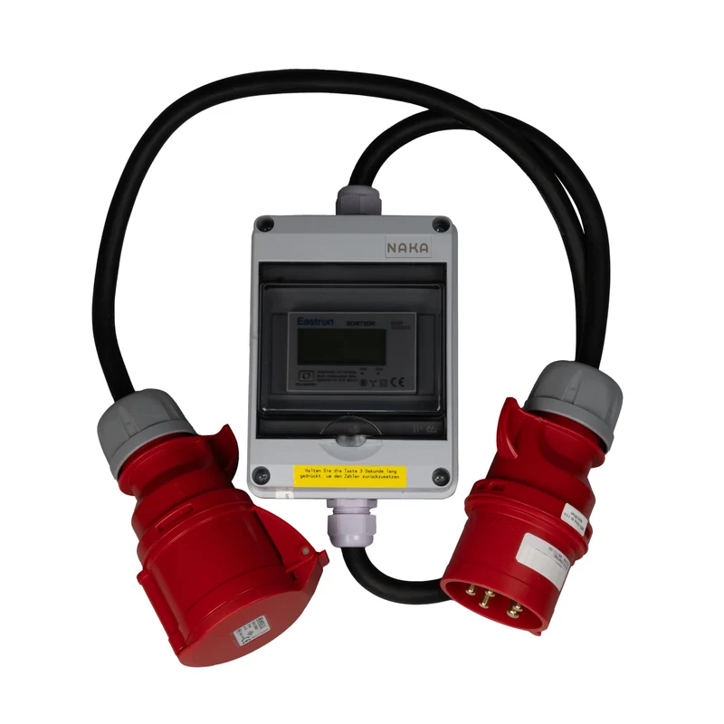 NAKA Stromzähler für Steckdose Digital Drehstromzähler 32A MID Geeicht 400V 1.5m 400V / 32A, 400V /