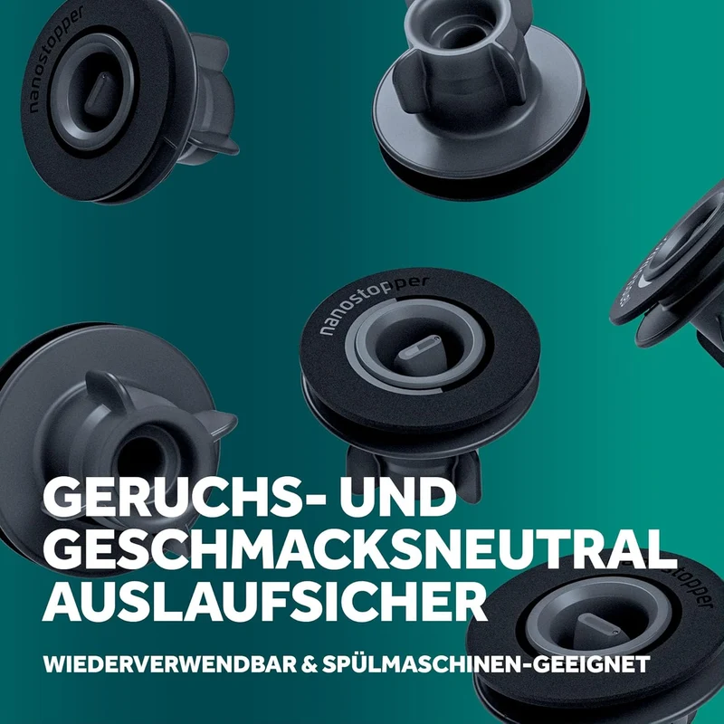 Airtender Vakuumset Gläser & Flaschen - Vakuumpumpe - 6 Weinstopper - Geschenkbox